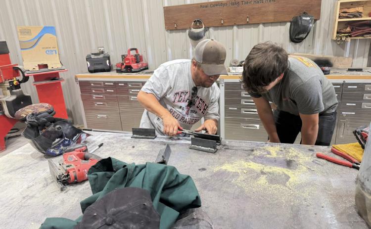 BENJAMIN WELDING Some of Benjamin’s high school students took a practice test for their welding certification test. They will get a chance to test next week. | COURTESY PHOTO