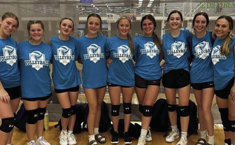SOME OF THE MUNDAY MOGULETTES finished the Abilene League which ran through the whole month of June. They learned lessons on improvement and had a crash course in high-level volleyball. Two teammates Alaylah and Brooke who participated are missing from the photo. | COURTESY PHOTO