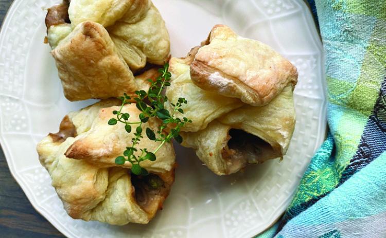 MINI MUSHROOM POT PIES are a delightful culinary experience that combines comfort and gourmet flair. These pastries are filled with a savory taste of mushrooms, a creamy sauce, and fresh herbs. Creating a flavorful bite in every bite. Perfect as an appetizer or a main dish, they are easily shareable and add a touch of elegance to any meal. Plus, they are a fantastic way to enjoy vegetables. This delicious, soon to be, comfort food will warm your heart and satisfy your cravings. | ANGELINA LARUE PHOTO