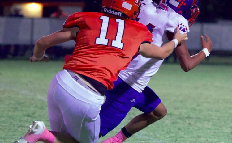 RACING AGAINST THE DRAGON DEFENSE Saul Martinez makes it a race against the Dragon defense in Friday night’s loss against the Paducah Dragons. | SHERI BATY PHOTO