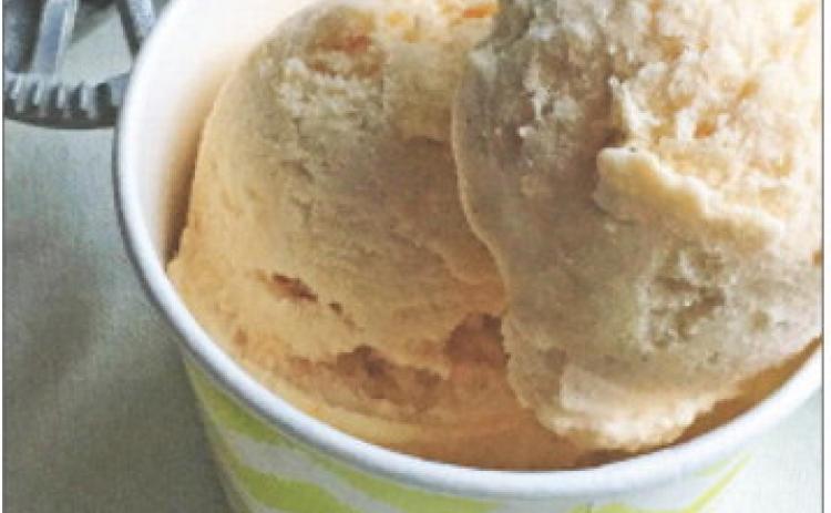 NON-DAIRY PEACH ICE CREAM has a natural sweet, subtle flavor that comes from fresh peaches.The oat milk used provides a creamy texture that closely resembles traditional dairy ice cream, ensuring each scoop is smooth and indulgent. Its gentle taste allows the vibrant peach flavor to stand out, resulting in a perfectly balanced and delicious dessert. Opting for oat milk-based peach ice cream means enjoying a rich treat that’s both satisfying and wholesome! | ANGELINA LARUE PHOTO