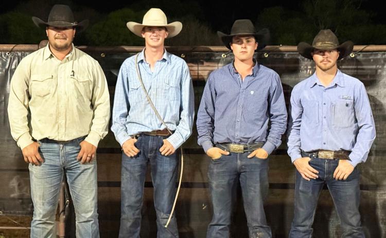 THOMPSON RANCH’S rodeo team emerged victorious among 24 teams in last weekend’s Knox Prairie Invitational Ranch Rodeo. | JONATHON BIRKENFIELD