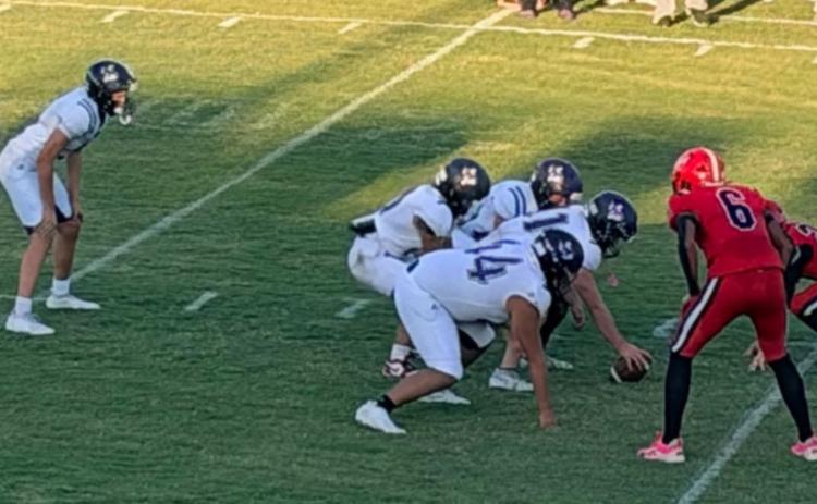T FORMATION The Benjamin Mustangs lined up and ready for the play. The Mustangs came up short in Decatur Oct. 9 against Victory Christian, 45-0. | COURTESY PHOTO