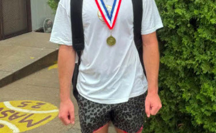 STATE TENNIS Benjamin’s Keegan Hayes, district champion in tennis, took 2nd place at regionals and is headed to State competition at theWaco RegionalTennis and Fitness Center March 6–7. | COURTESY PHOTO