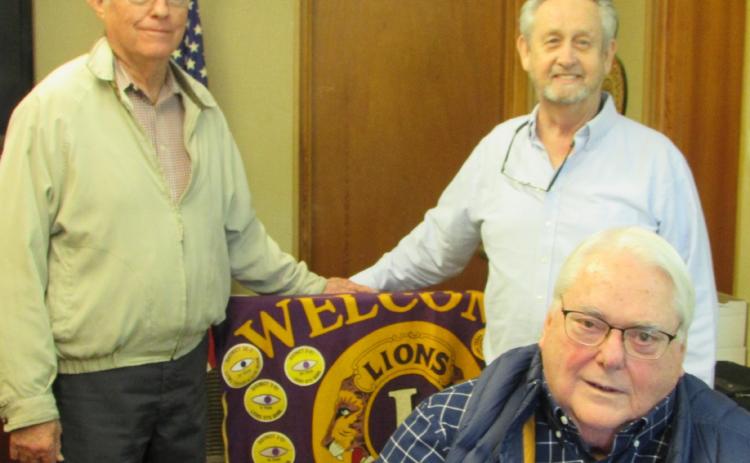 LIONS CLUB Photography expert Walt Pfeifer (seated) with his cousin Percy Reeves and Lion Don Thompson | RONDA THOMPSON PHOTO