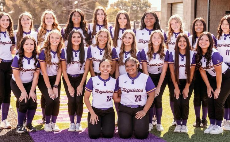 HISTORIC SEASON Playing in a softball program that’s been in existence for only three seasons, the Munday Mogulettes have achieved back-to-back playoff appearances and have earned the most wins ever, 18-6, this year.They face Perrin-Whitt onThursday, April 23, in the first of a three-game series in Graford (results not available at press time). | COURTESY PHOTO