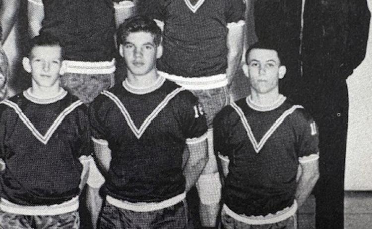 DON HASKINS (right) was the Benjamin High School boys basketball coach in 1955-1956. | BENJAMIN HIGH SCHOOL YEARBOOK, COURTESY OF WICHITA-BRAZOS MUSEUM