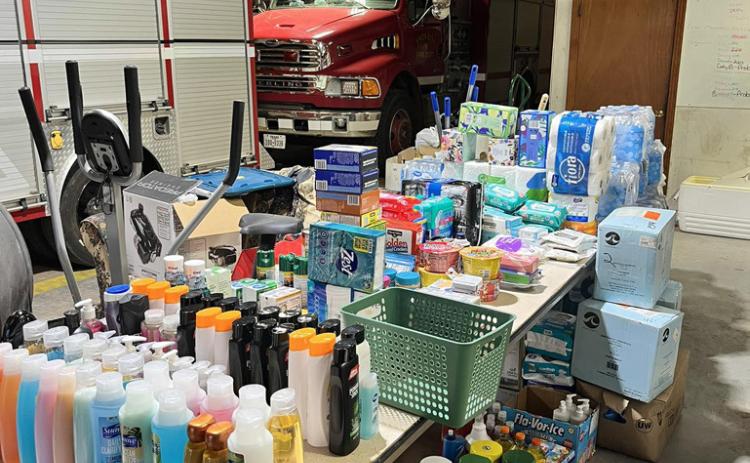 KNOX CITY VFD collected necessities for flood-area residents (right); Texas FFA is mounting a statewide effort. | COURTESY PHOTOS