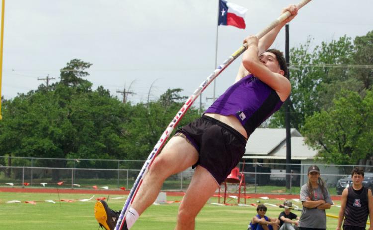 Leon Schmidt took 5th place in boys pole vault at the area track meet last week at Chillicothe. | SHERI BATY