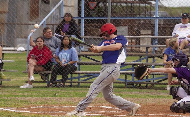 KCHS Gavin Evertt makes contact for the base hit. | SHERI BATY PHOTO