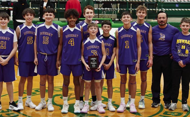 JUNIOR HIGH MOGULS WALK AWAY TOURNAMENT CHAMPIONS This past weekend, the 8th grade Moguls participated in the Breckenridge A Team Invitational Tournament where they were ultimately crowned the tournament champions. They defeated their first opponent Breckenridge 44-26. They defeated their next apponent New Wave Christian Academy 40-17. Lastly, they met up with a good Peaster squad in the championship game, but came out on top with a score of 32-25. | LACI BOWMAN