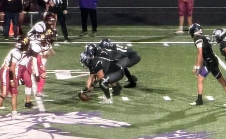 UNBALANCED formation can be hard to handle; it was for Paint Creek, as Benjamin blanked the Pirates 58-0 for a Mustang homecoming victory Oct. 16. | COURTESY PHOTO