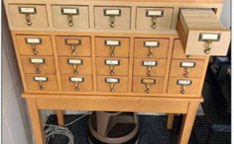 The old Dewey decimal card filing system from the Munday City-County Library. No longer in use. | Photo by Amanda Burbank