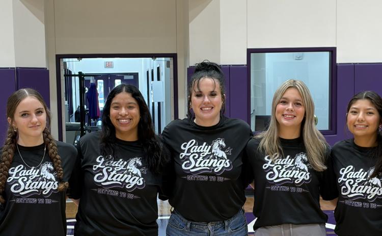 Benjamin HS Cheerleaders, from left: Racee Blaylock, Ma’Layn Williams, Ide Graciano, Madyx Williams, Lexi True, Camila Ocon, Avery Frazier