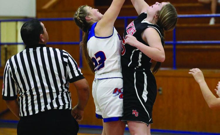 KLee Grimsley jumps off the basketball season for the KCHS JV girls Sheri Baty/The Knox County News-Courier