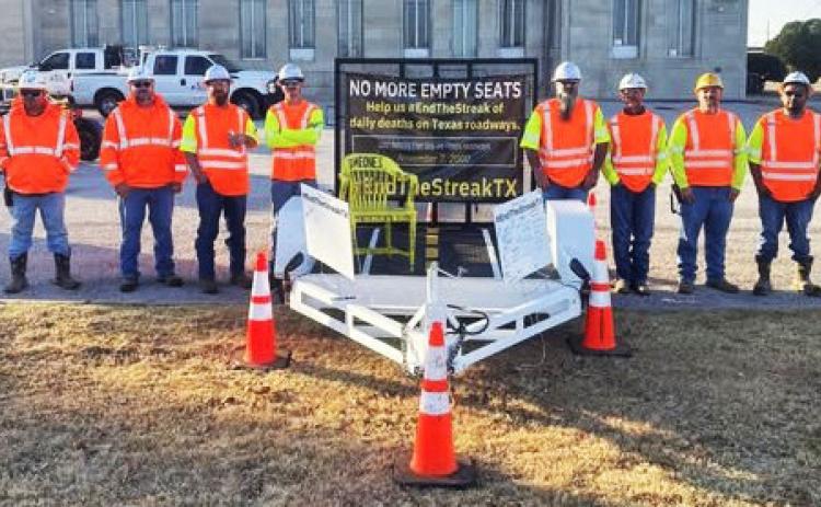 The message from the Texas Department of Transportation (TxDOT) is simple: No More Empty Seats! The Knox County TxDOT crew was in Knox County over the weekend with the End The Streak traveling exhibit. | COURTESY PHOTO