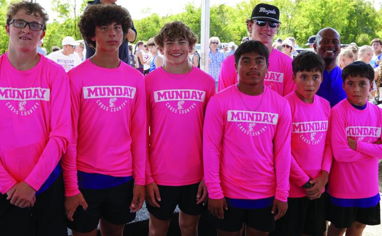 MUNDAYVARSITYBOYSHEADEDFORSTATE The cross country team of Haiden Bowman, Caisen Lee, Kyson Shahan, ConnorWillison, Edgar Perez, and Eder Perez competed at the Regional Cross Country Meet and came in 4th place and are heading to State competition. | LACI BOWMAN