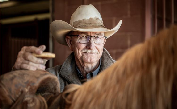LEATHERS HANDS OVER REINS of 6666 Ranch operations to Dr. Nathan Canady, announced as new president of operations / Horse Division, and Dusty Burson, general manager of the Cattle Division, according to press releases from the ranch. | COURTESY PHOTO