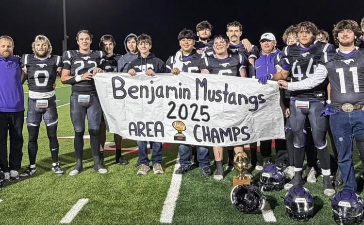 BEARNECESSITIES The Mustangs punched their ticket to regional competition by trouncing the Balmorhea Bears last Friday to claim the Area gold ball. Next up will be Jayon on Nov. 28. | COURTESY PHOTO
