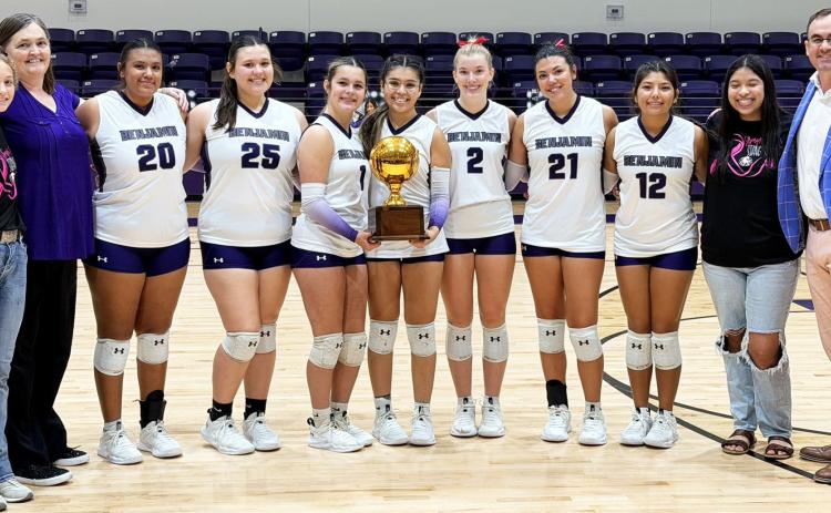 Last week the Benjamin Lady Stangs celebrated senior volleyball players and becoming District champions. | COURTESY PHOTO