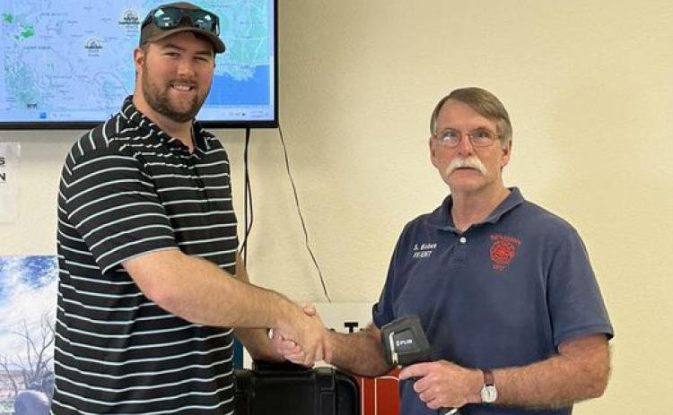 VFD DONATION The Benjamin Fire Department thanked Marcus Correale, as well as, Innergex for the donation of a thermal imaging camerausedtolocatehotspotsorhiddenfire. | COURTESYPHOTO