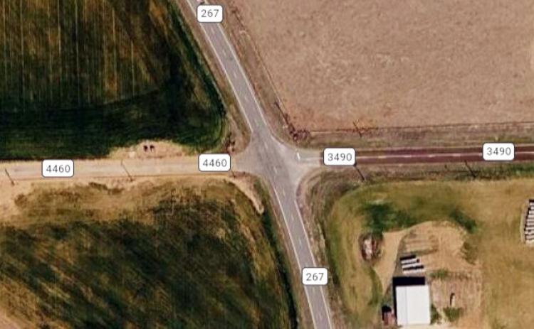 A near miss between vehicles occurred July 9 at the intersection of FM 267, County Road 4460 and FM 3490. | COURTESY IMAGE