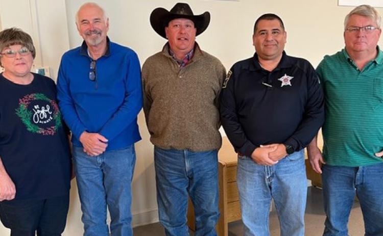 SEVERAL CANDIDATES appeared at the Courthouse in Benjamin to draw for their order on the ballot in the March Republican Primary. Present were County Clerk Lisa Cypert; County Judge Stan Wojcik; Candidate for Commissioner, Pct 1, Robert Estrada; Candidate for Sheriff, Chris Mendoza; and Candidate for Commissioner, Pct 1, Louis Baty. The Primary is March 5, 2024. A“Meet the Candidates” will be held February 10 at 10 a.m. in the Bill Baker Auditorium in Knox City. | COURTESY PHOTO