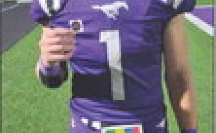 GRAYSON RIGDON JAYTON—Congratulations to another Texas 1A Fan Helmet Sticker Winner from the 20th Annual Gridiron Classic, Benjamin junior Grayson Rigdon. Great job leading your team!Readallaboutitathttps:// www.1afan.com/helmetsticker. html | COURTESY PHOTO